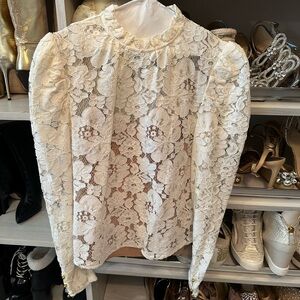 Wayf Cream Blouse Elegant Top